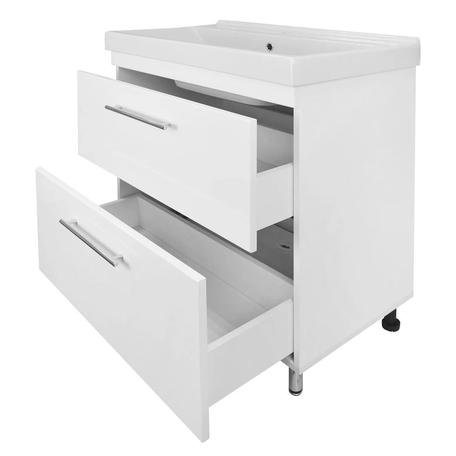 Приобрести loranto тумба напольная с раковиной karina 80/2н 80х85 см , белая (cs00086527)
