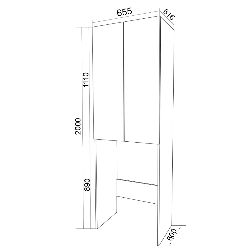 Приобрести loranto пенал над стиральной машиной стиль 60 65х200 см, белый (cs00082332)