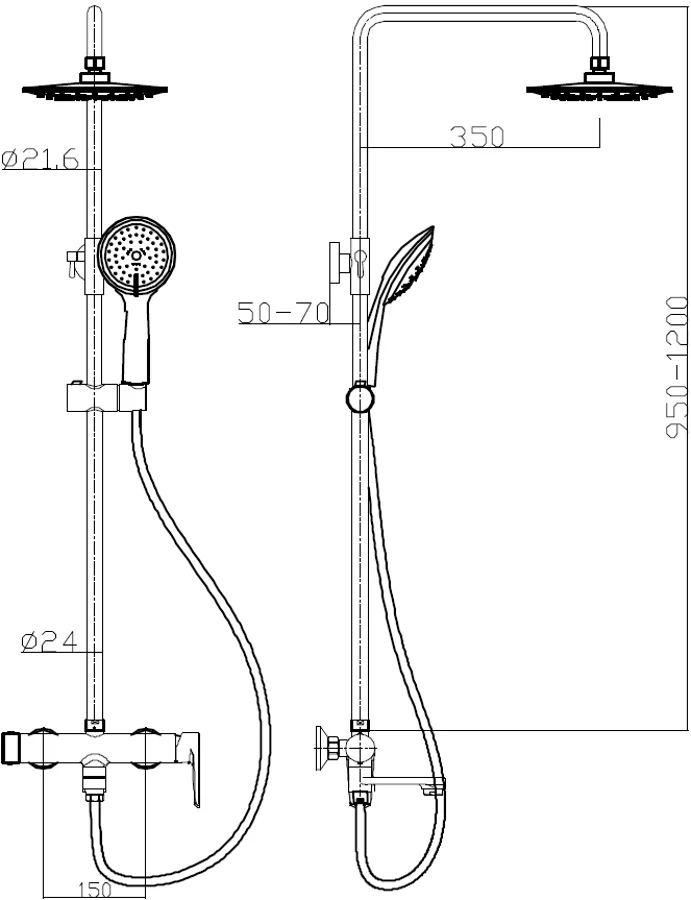 Приобрести aquanet душевая стойка logic 120 см, белый\хром af320-72-r-c