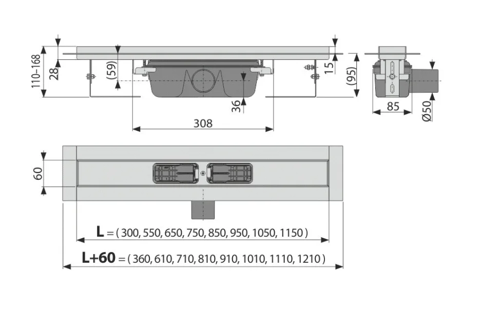 Приобрести сливной трап alcaplast apz6-1150 professional 