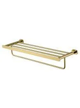 Полотенцедержатель с полкой WONZON & WOGHAND FIRST, Глянцевое золото (WW-8481-LG)