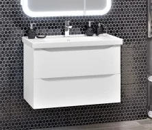 Opadiris Тумба подвесная с раковиной Элеганс 80 см, белая матовая