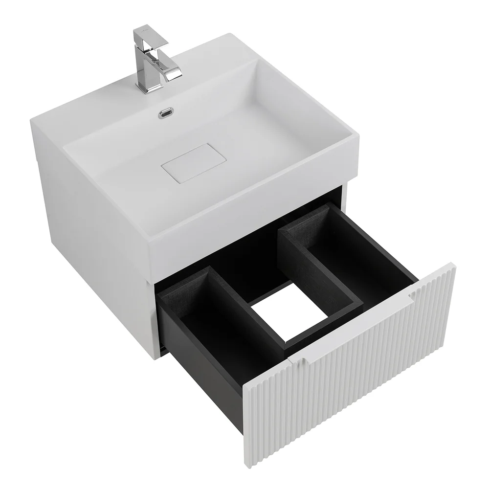 Приобрести cezares тумба подвесная с раковиной premium 50 см plisse bianco opaco, белая 55411