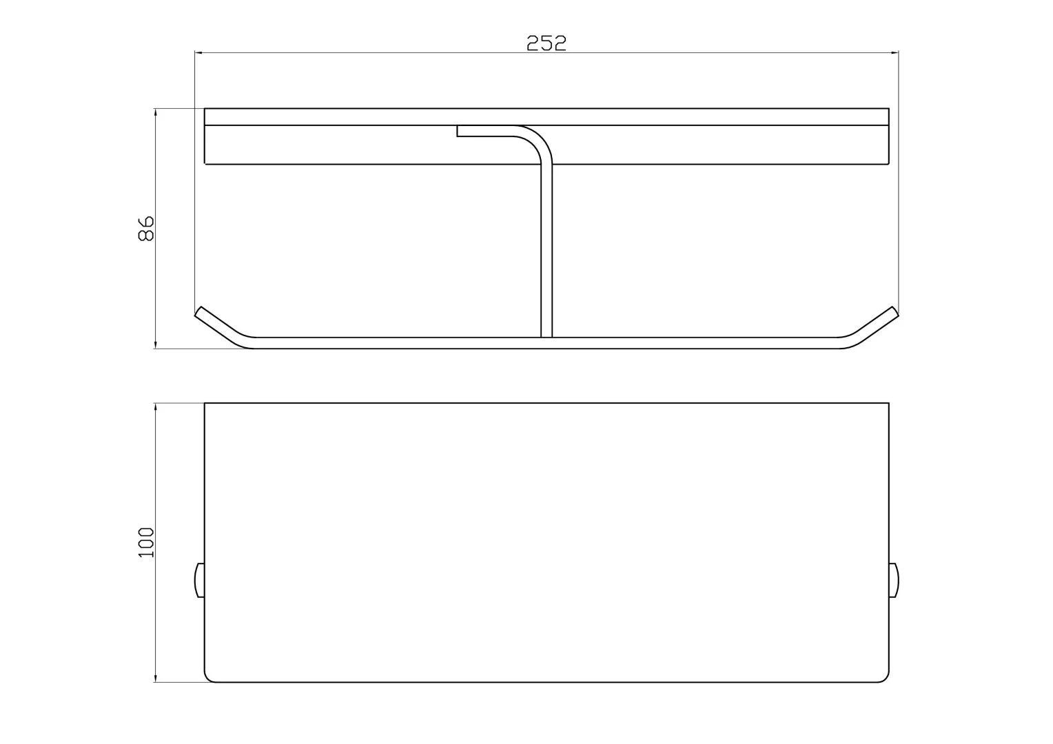 Приобрести двойной держатель для туалетной бумаги с полкой wonzon & woghand eclipse, темный графит (ww-9156-bgm)