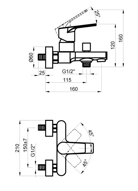 Приобрести azario смеситель для ванны treya, 215мм, графит az-156805037