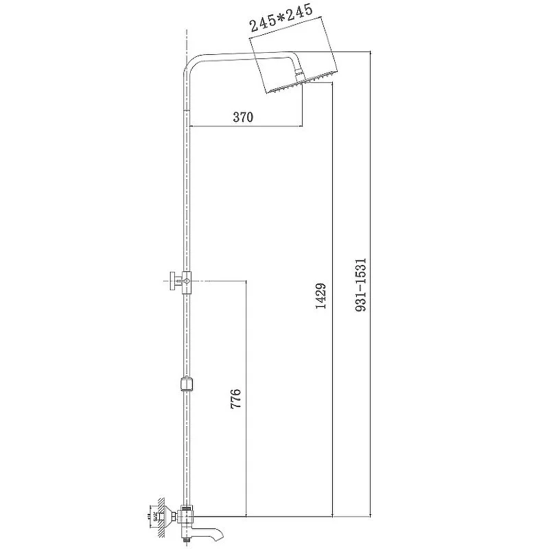 Приобрести haiba душевая система с термостатом, квадратная d-245мм, хром hb2422