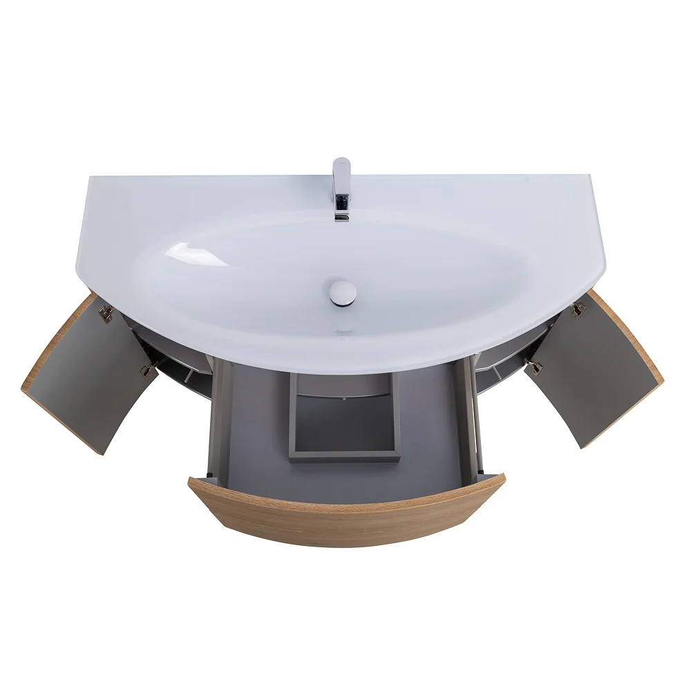 Приобрести cezares тумба подвесная с раковиной eden 121 см rovere tabacco, стекло, дерево 54842