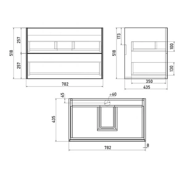 Приобрести sole тумба подвесная ultra 80 см с раковиной next 80, белый глянец ут000068454