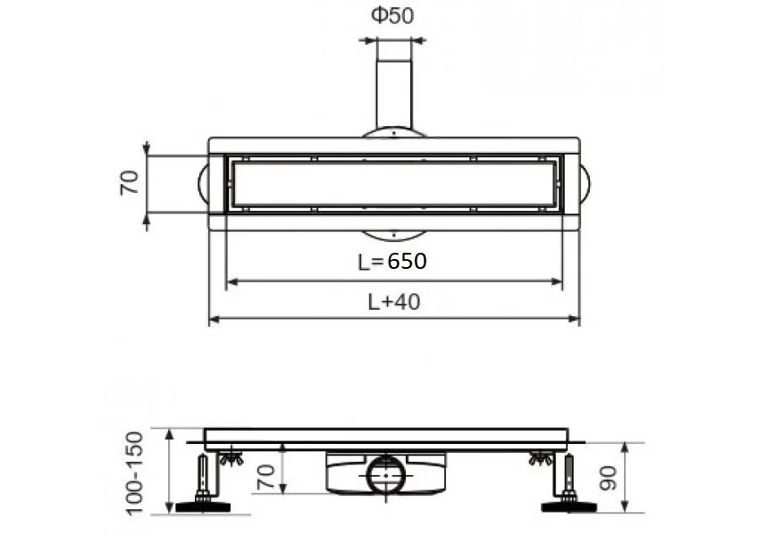 Приобрести трап tim bad416502 65 см, нержавеющая сталь