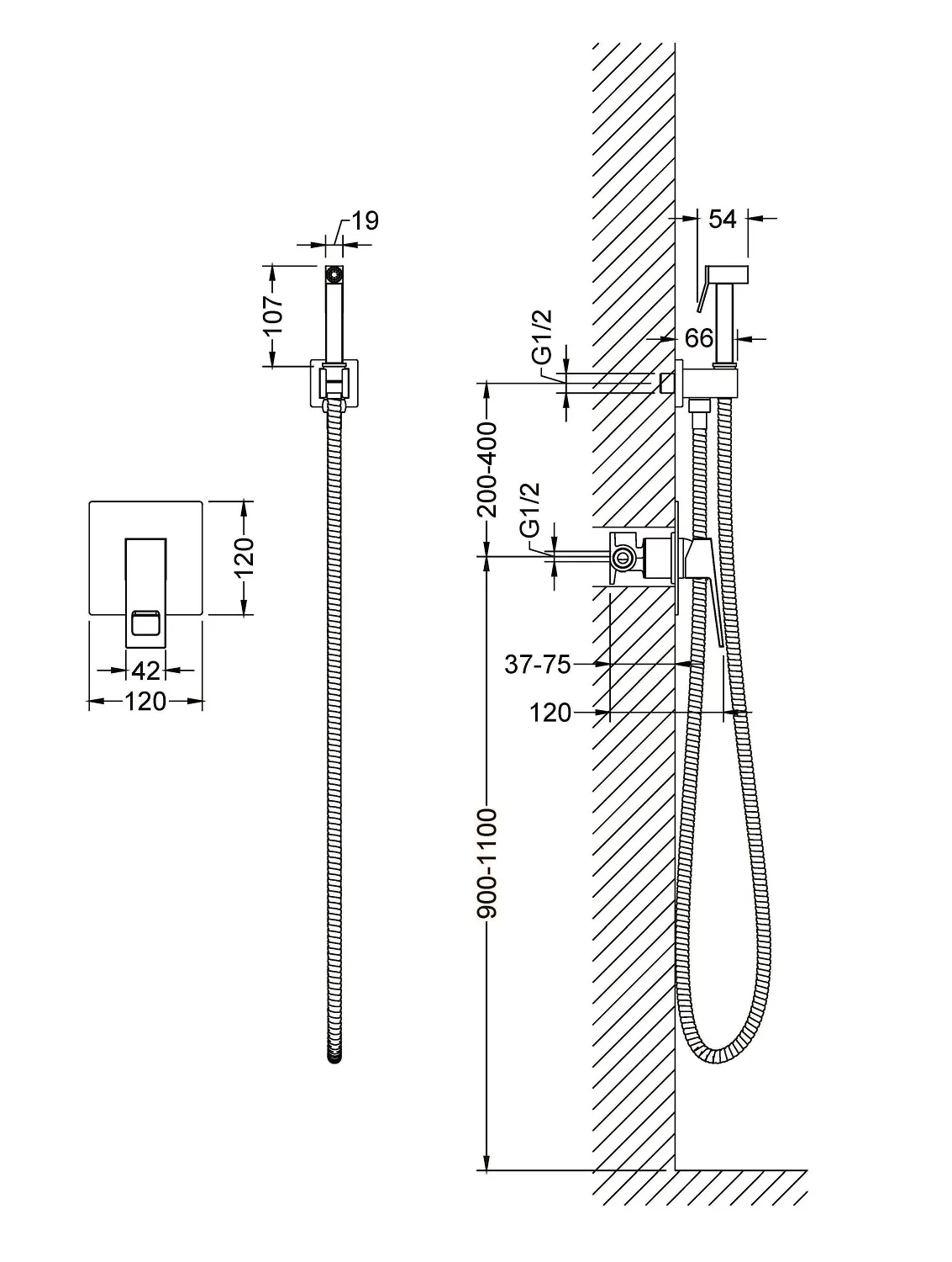 Приобрести смеситель встроенный с гигиеническим душем timo briana 7189/17sm золото матовое