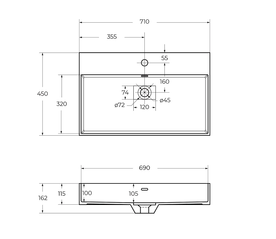 Приобрести cezares тумба подвесная с раковиной premium 70 см plisse blu petrolio, голубая 55418