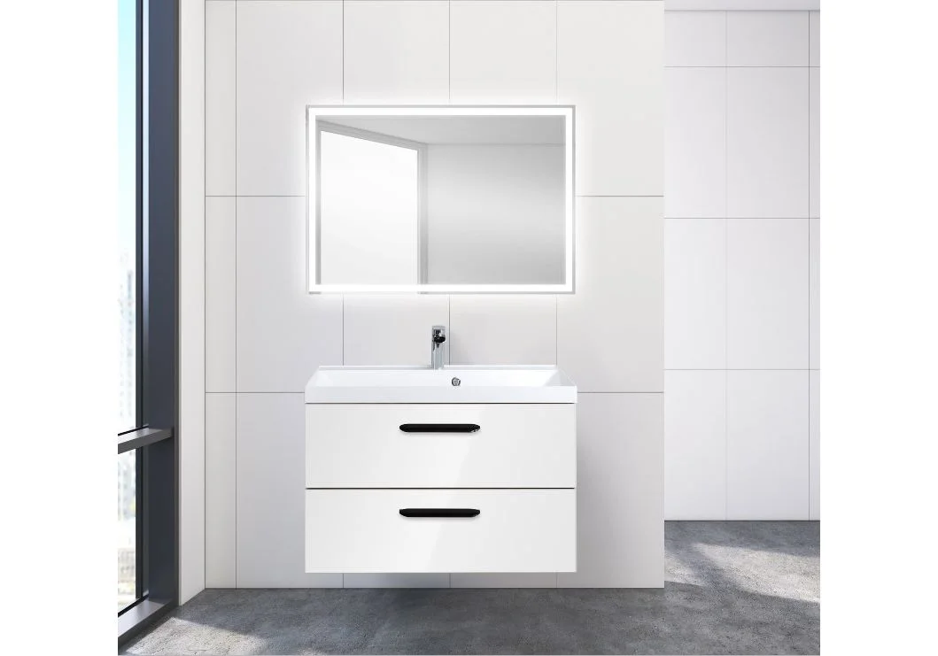 Приобрести тумба подвесная с раковиной belbagno aurora-800-2c-so-bl 80 см, bianco lucido