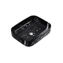 Mirsant Раковина чаша Shell-0619 Black Marble 51х40 см, черная УТ000055812