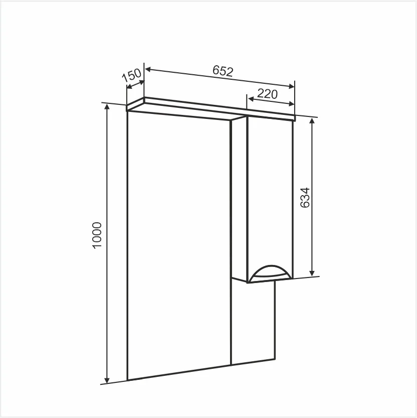 Приобрести aqua de marco зеркало-шкаф eleganse 65 см, правое, белый\хром 1065cele/r