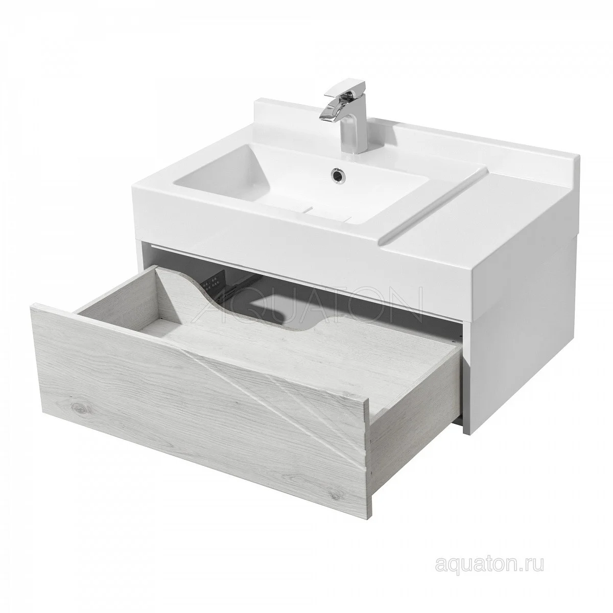 Приобрести тумба под раковину, подвесная акватон сакура 80 см, светлое дерево 1a236401skw80