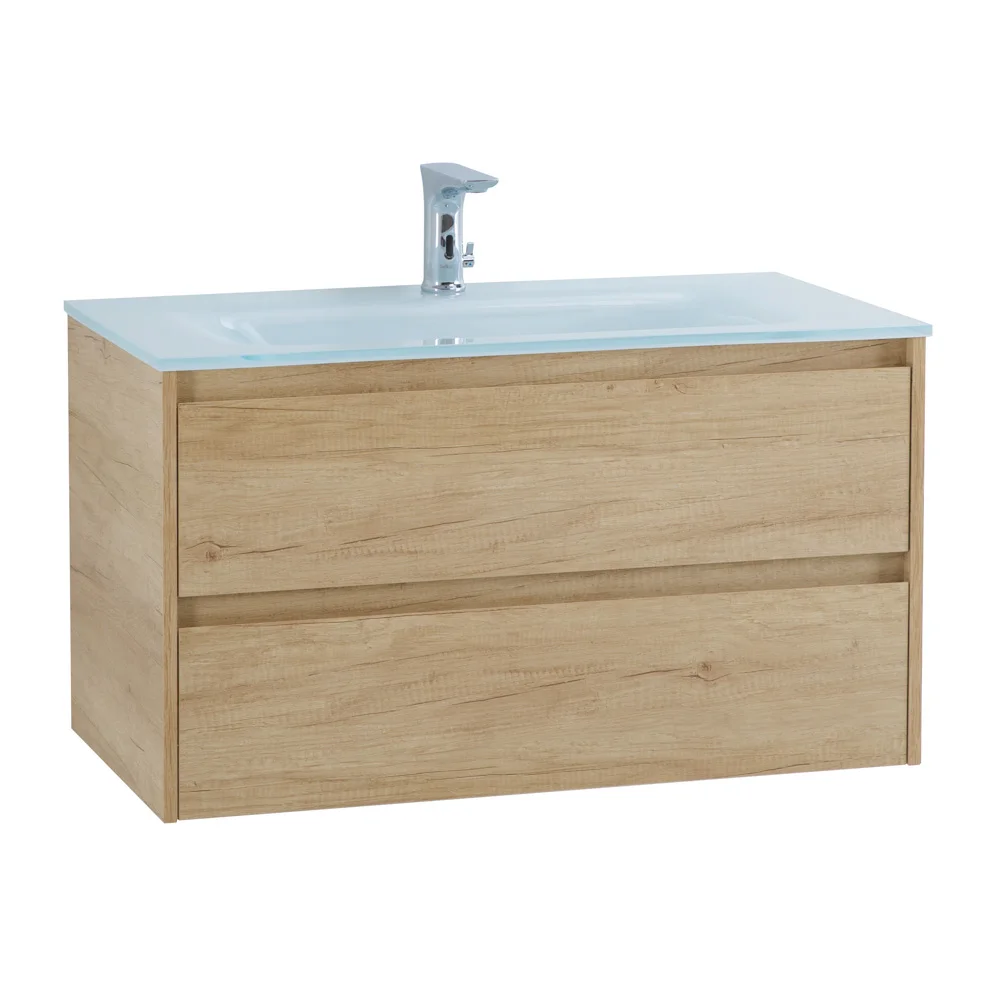 Приобрести belbagno тумба с раковиной kraft 90 см, подвесная rovere nebrasca nature, стеклянная раковина