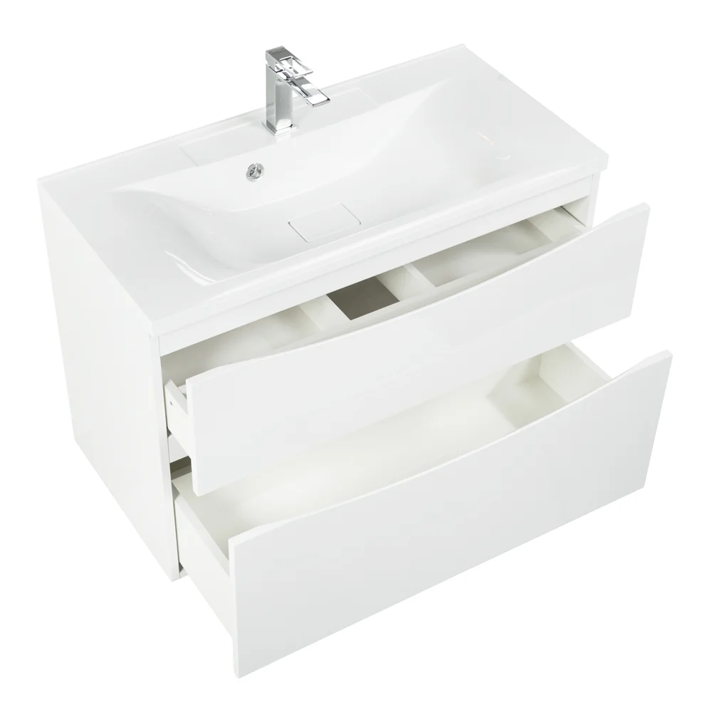 Приобрести belbagno тумба с раковиной marino-h60 90 см, подвесная bianco lucido, белая раковина