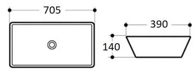 Приобрести раковина-чаша ceramalux 70 см 9122