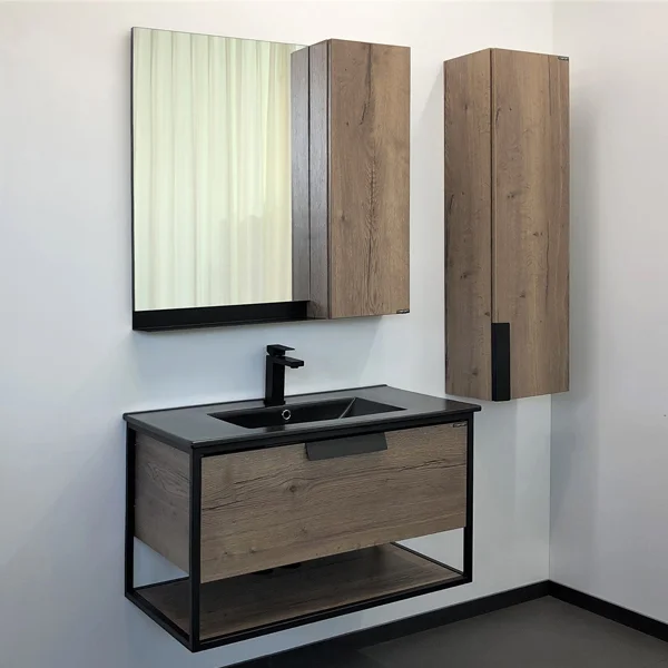 Приобрести сomforty тумба с раковиной "бонн-90" дуб темный, черная раковина