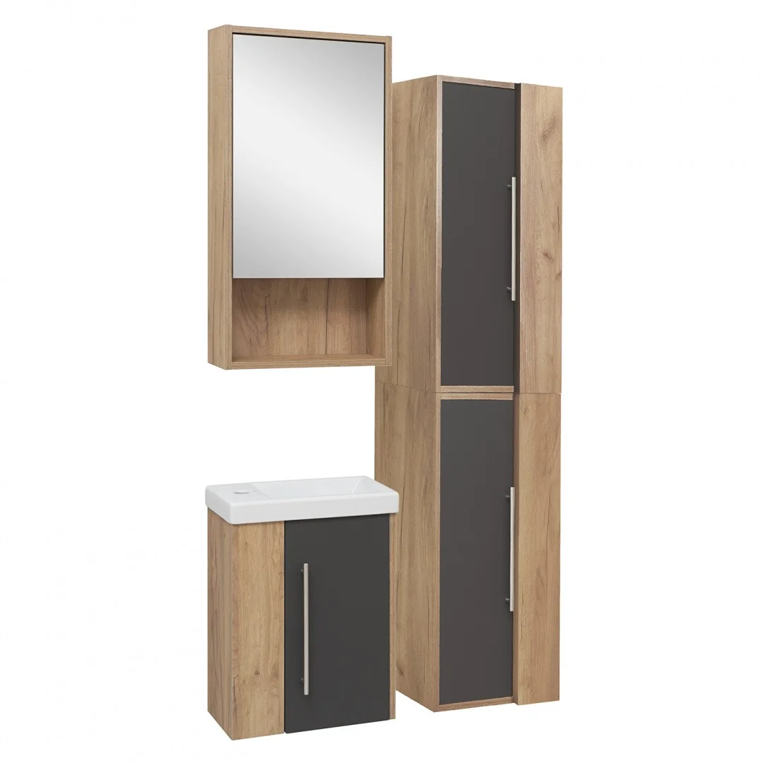 Приобрести зеркало шкаф melbourne 40 см. дуб/серый