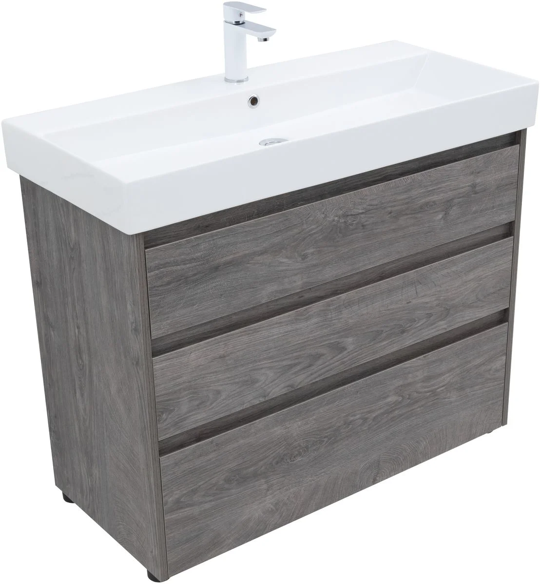 Приобрести aquanet тумба со столешницей и раковиной nova lite 100 см, дуб рустикальный (1 ящик)