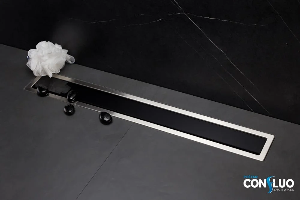 Приобрести pestan душевой трап confluo premium black glass line 450