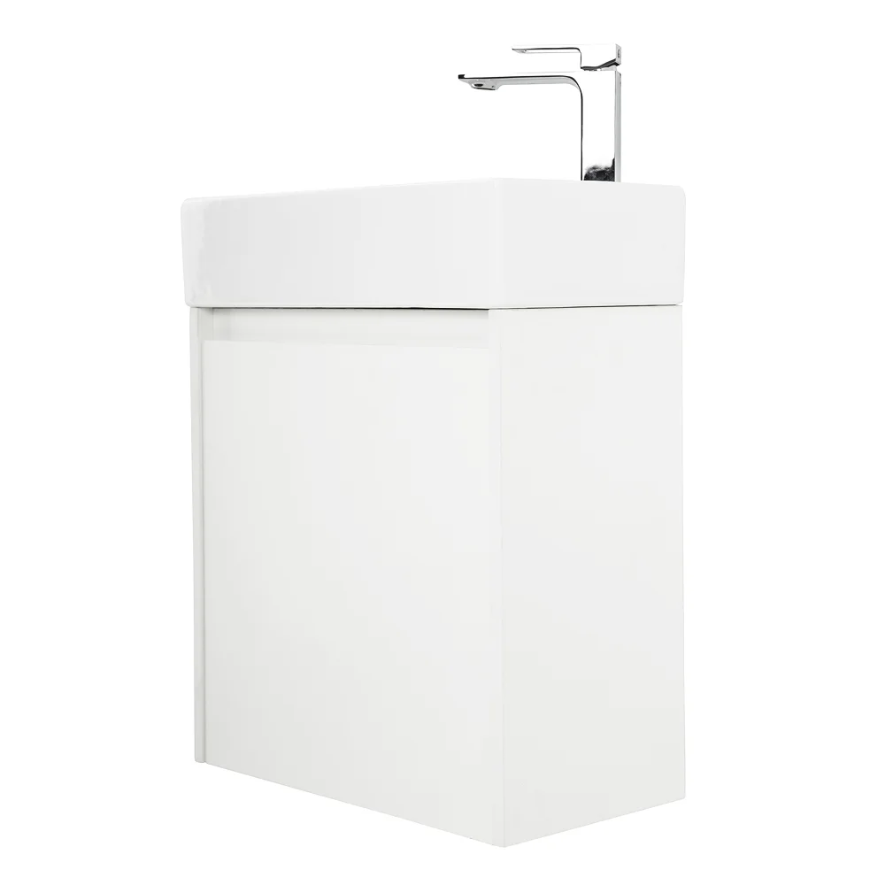 Приобрести belbagno тумба с раковиной kraft mini 50 см, подвесная bianco opaco правосторонняя, белая раковина