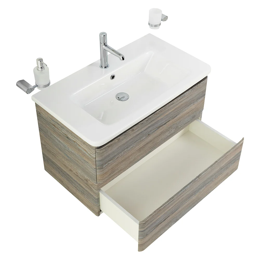 Приобрести belbagno тумба с раковиной albano-cer 80 см, подвесная pino scania, белая раковина