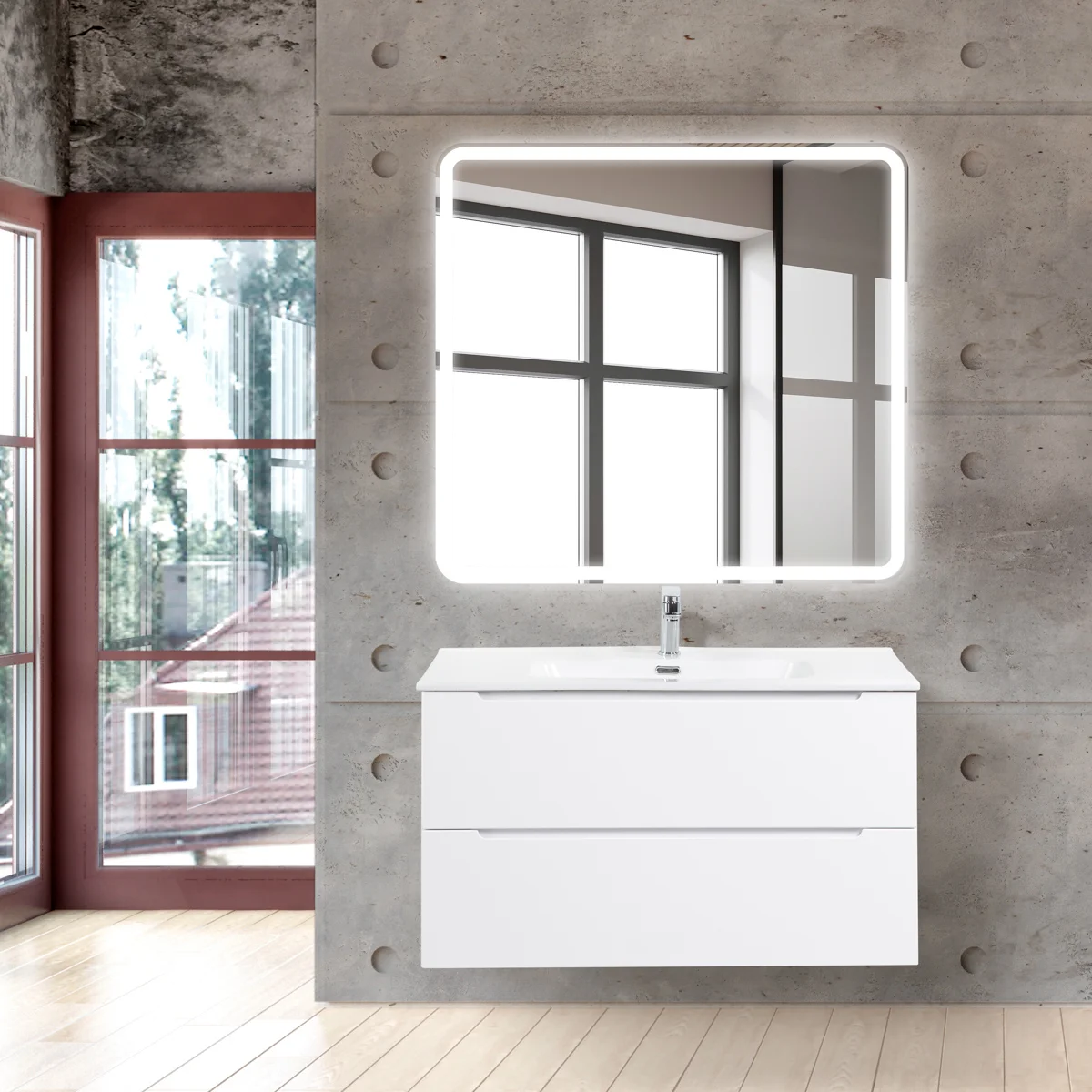 Приобрести belbagno зеркало 90х80 см spc-mar-900-800-led-btn
