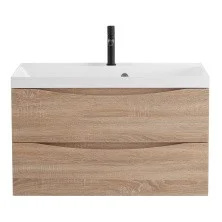 BelBagno Тумба с раковиной MARINO 80 см, подвесная Rovere Bianco, белая раковина