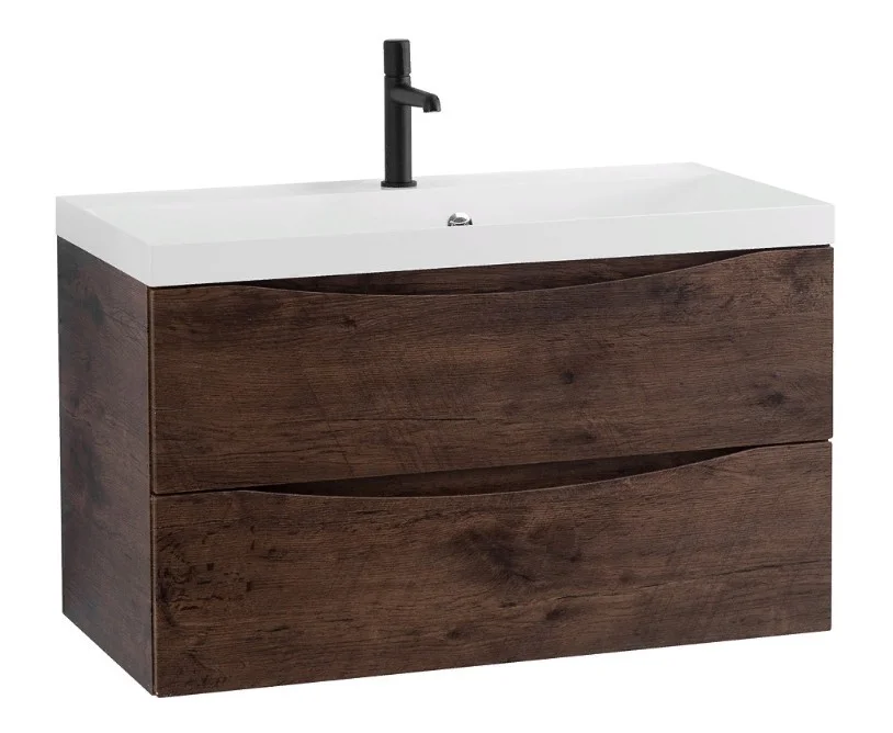 Приобрести тумба подвесная с раковиной belbagno marino-900-2c-so-rw-p 90 см, rovere moro