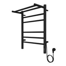Terminus Полотенцесушитель Аврора П6 45х65 см, с полкой, электрический, черный матовый