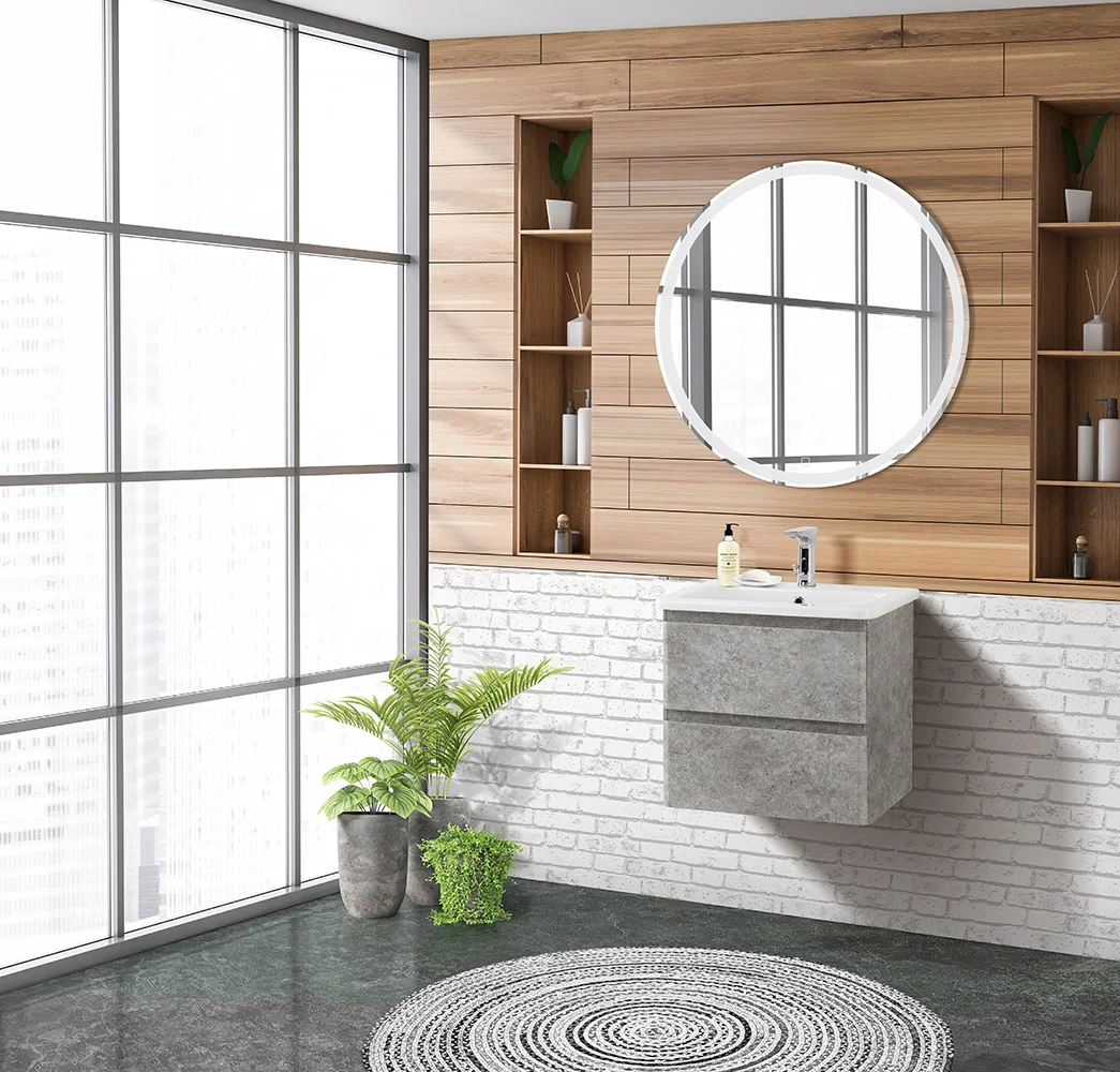 Приобрести belbagno тумба с раковиной albano-cer 50 см, подвесная cemento verona grigio, белая раковина