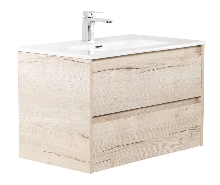 Приобрести тумба подвесная с раковиной belbagno kraft-800-2c-so-rgb 80 см, rovere galifax bianco
