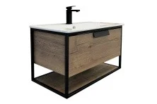 Сomforty Тумба с раковиной "Бонн-90" дуб темный , белая раковина