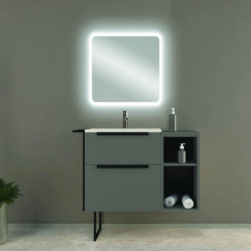 Приобрести cezares тумба подвесная с раковиной urban 90х62см, зеленый