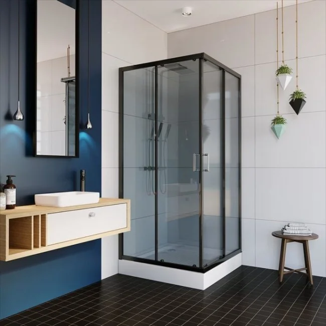 Приобрести ограждение душевое alex baitler ab144-b90 90х90см, черное