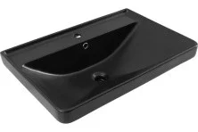 Aquanet Раковина Ирис 70х47 см, черная матовая