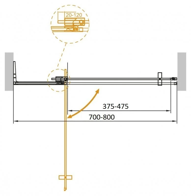 Приобрести cezares дверь душевая slider-b-1 70x195см slider-b-1-70/80-c-nero