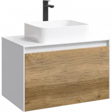 Тумба подвесная Aqwella со столешницей Mobi 80 см, Дуб балтийский MOB0108W+MOB0708DB