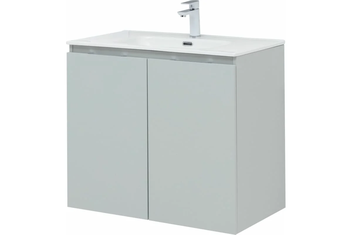 Приобрести aquanet тумба с раковиной алвита new 80 см, 2 дверцы, серый