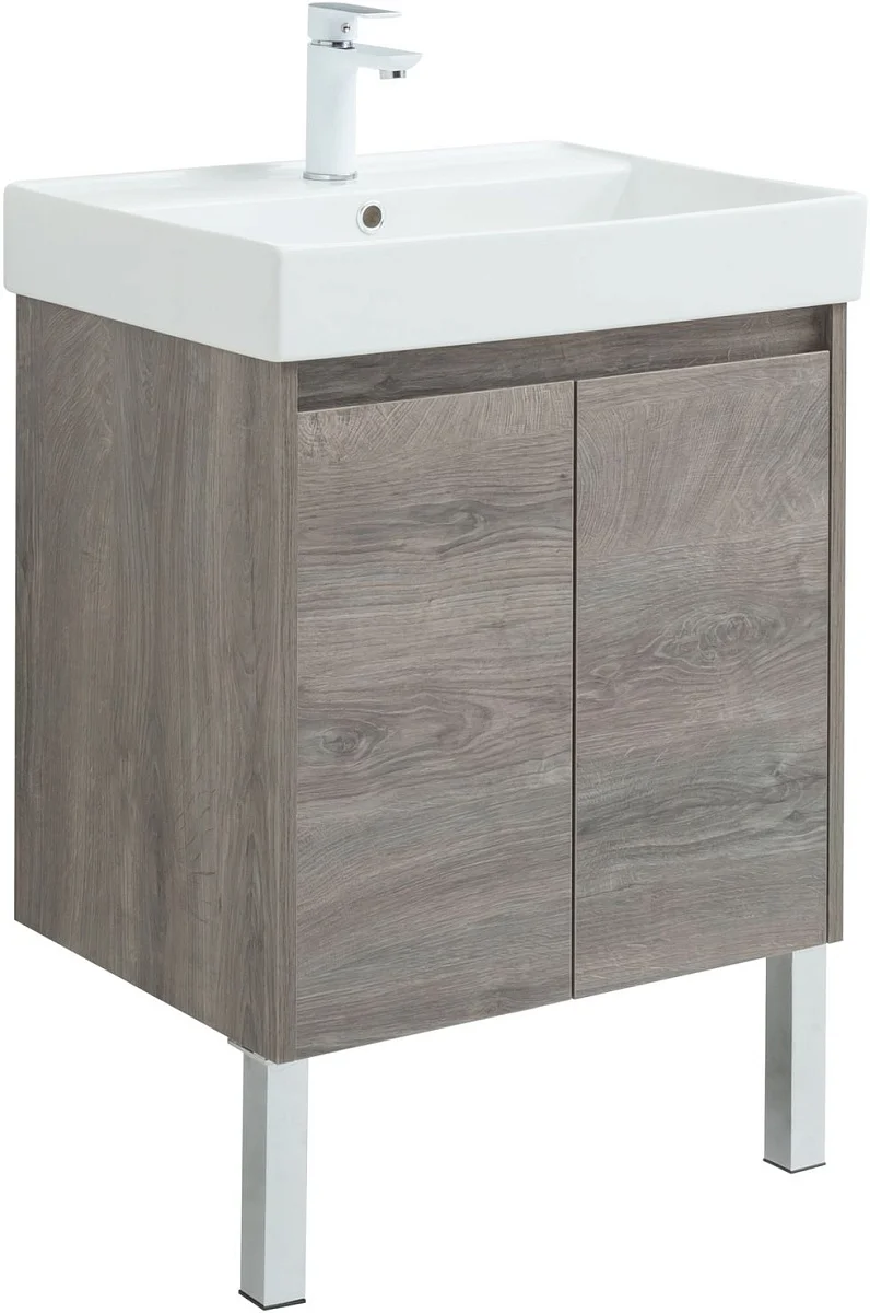 Приобрести aquanet тумба с раковиной nova lite 60 см, дуб рошелье (2 дверцы)