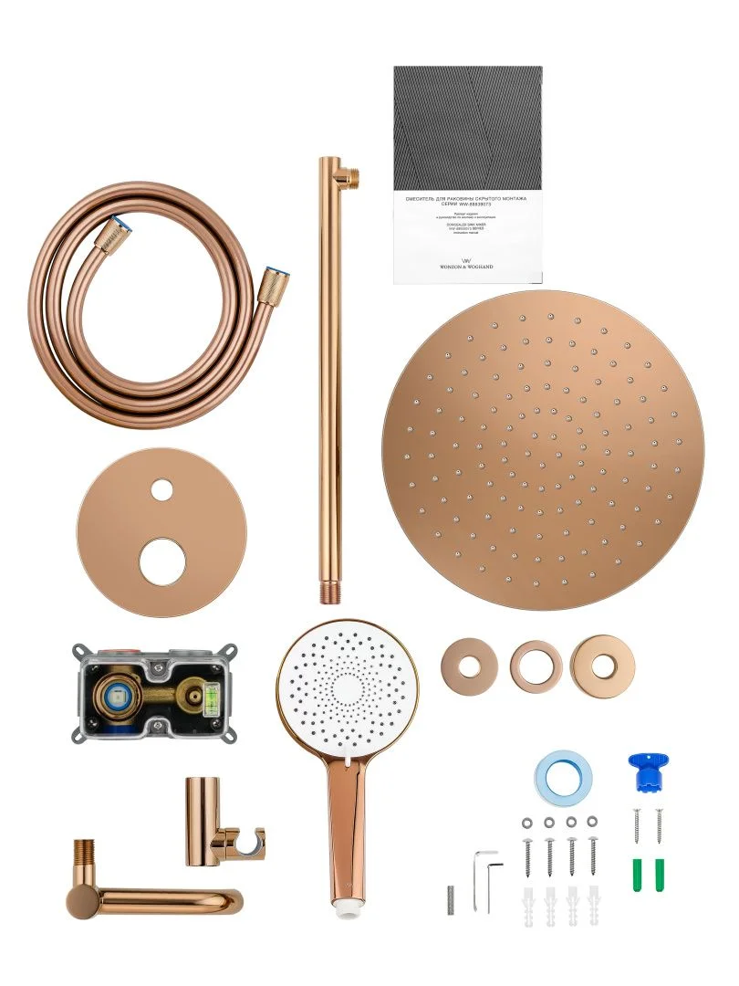 Приобрести душевая система встраиваемая wonzon & woghand tor, розовое золото (ww-88939073-rg)