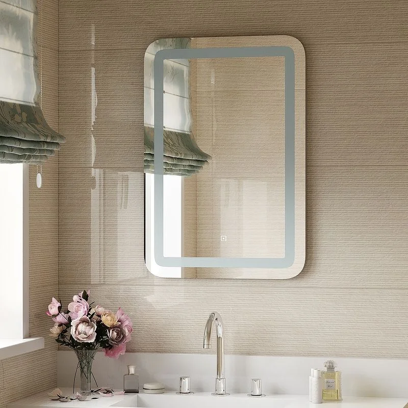 Приобрести continent зеркало с подсветкой lucia 70х80 см, сенсорный включатель, белое