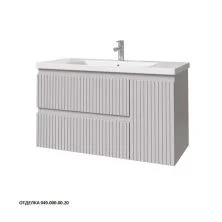 Caprigo Тумба с раковиной FORTE-Smalty STRIPE 100 см, правая, серая, эмаль