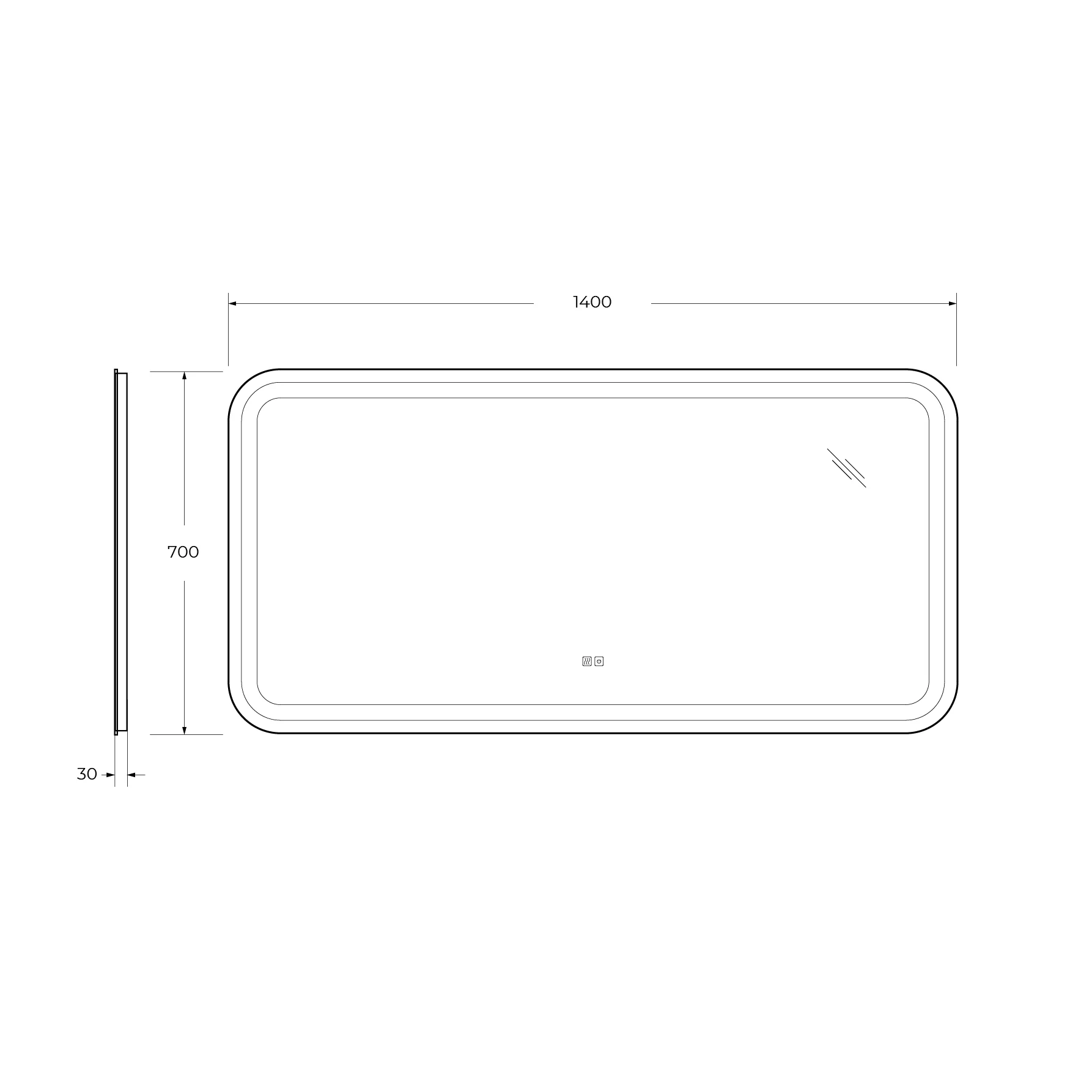 Приобрести cezares зеркало stylus 140х70 см, с подсветкой, сенсорным включением, подогревом czr-spc-stylus-1400-700-tch-warm