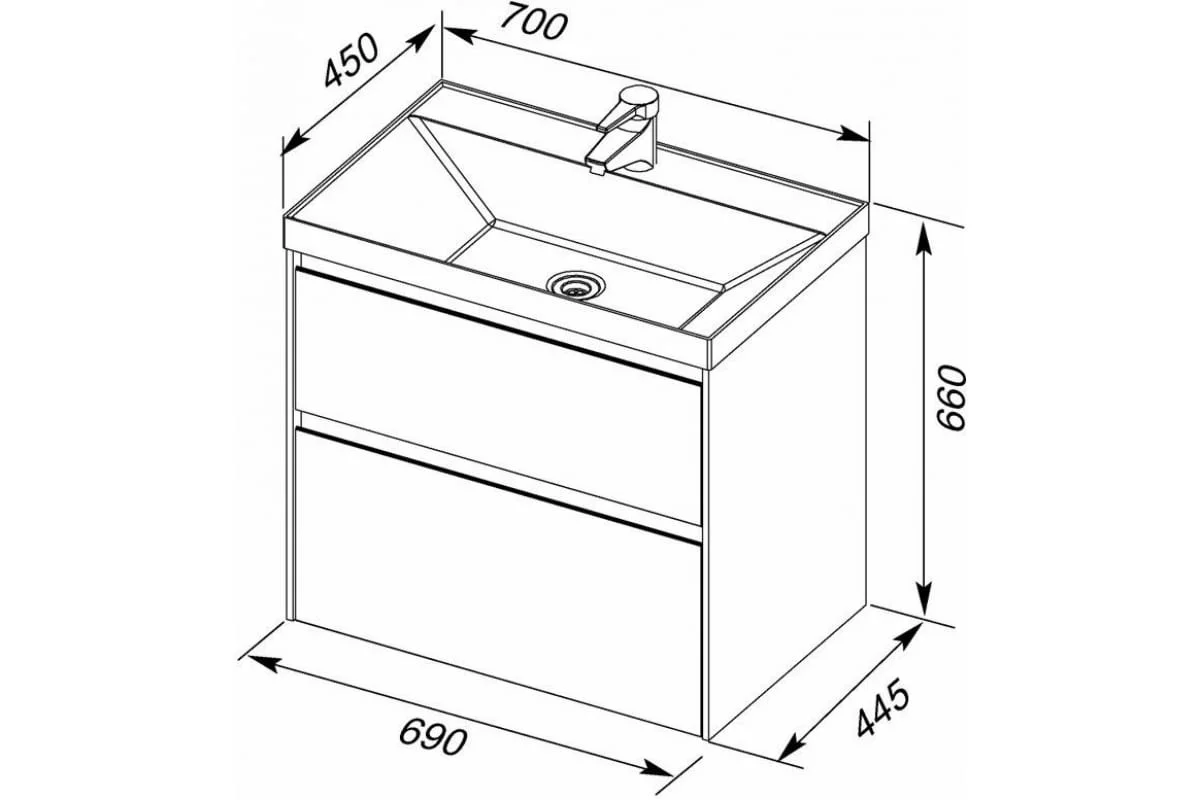 Приобрести aquanet раковина орлеан 70х45 см, белая