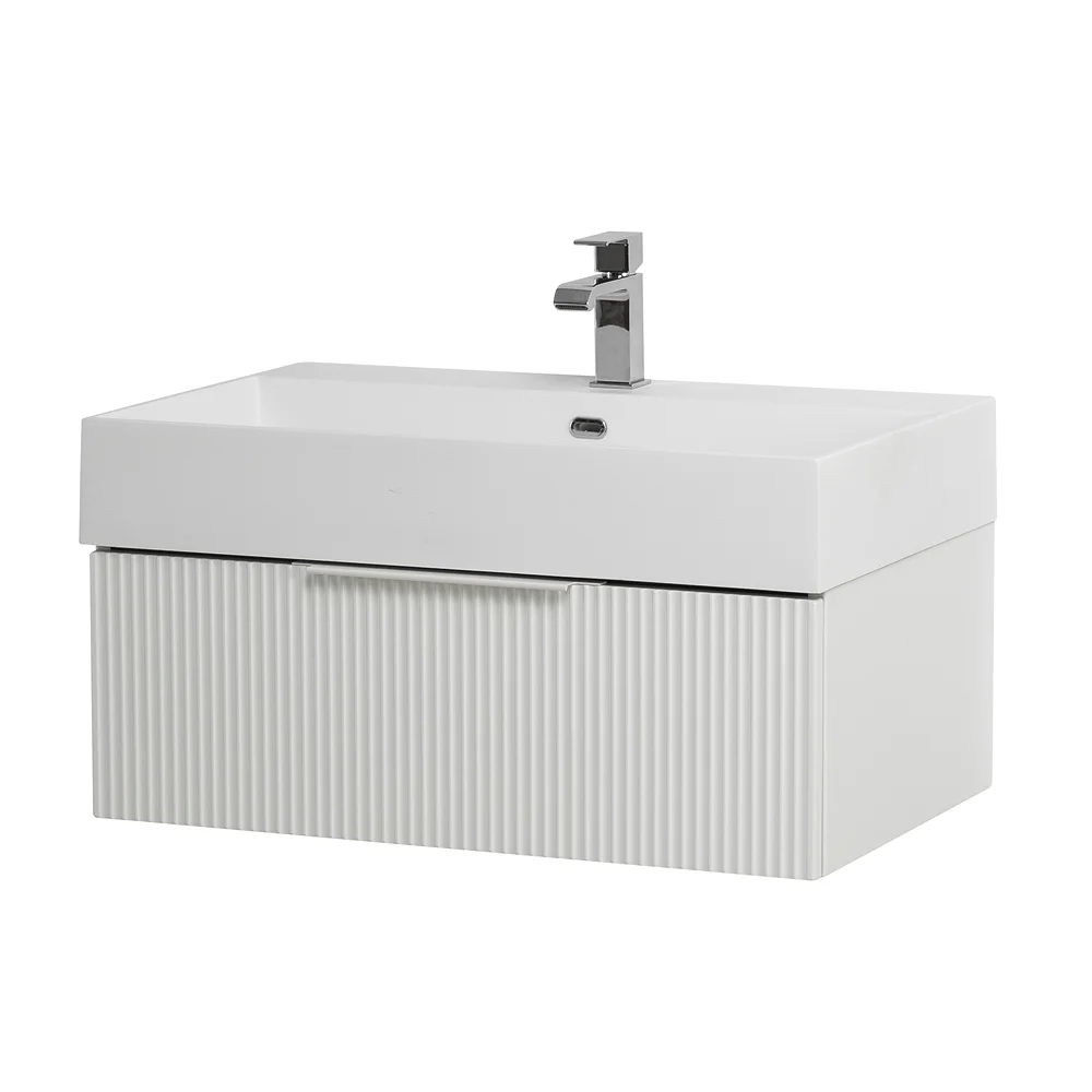 Приобрести cezares тумба подвесная с раковиной premium 70 см plisse bianco opaco, белая 55416