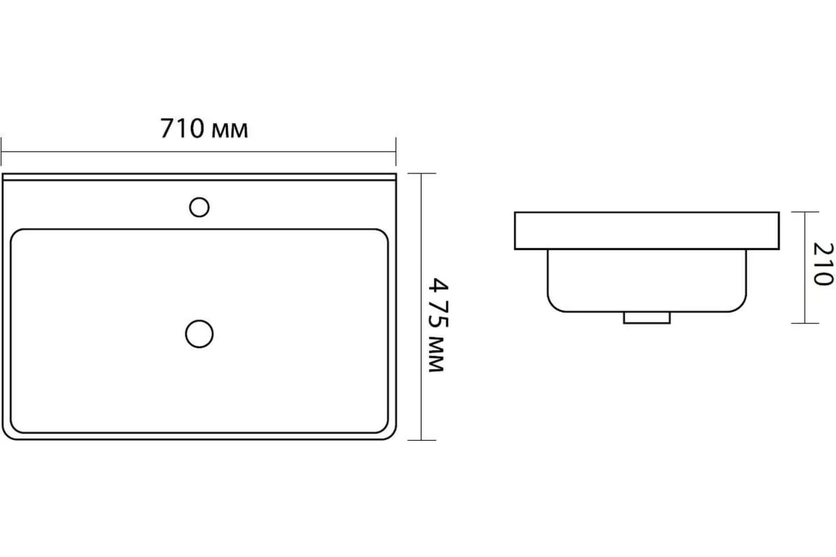 Приобрести aquanet раковина ирис 70х47 см, черная матовая