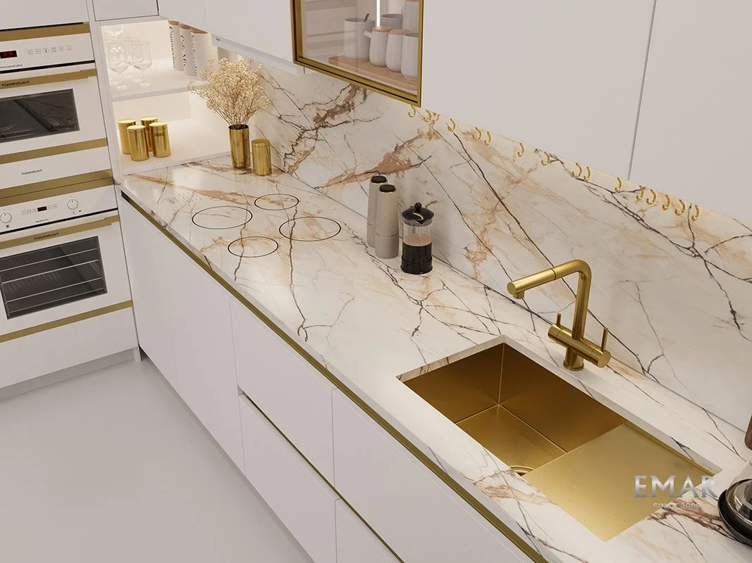 Приобрести emar кухонная мойка 70х40 см, золото emb-124 pvd emb-128a pvd nano golden
